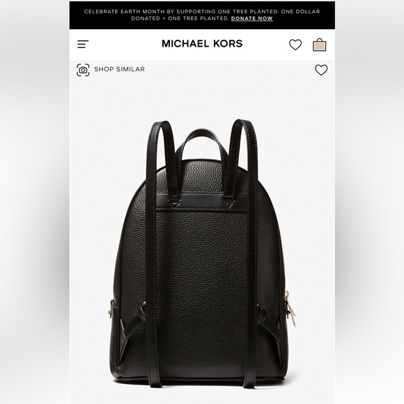 NWT! Michael Kors Adina Medium Black Pebbled Leather Backpack main image 6
